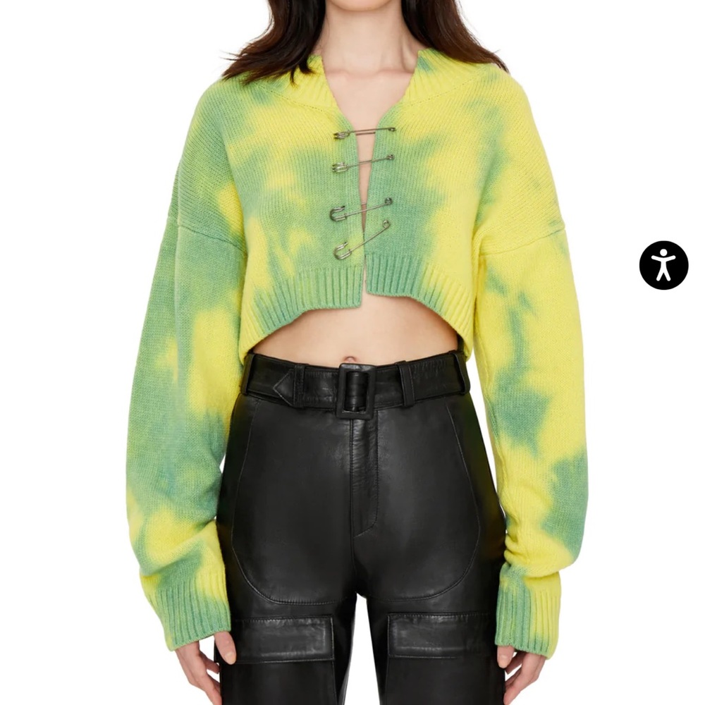 ‼️SOLD‼️Guizio Tie-Dye Knit Safety Pin Cardigan - XS-S